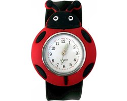 Fako® - Kinderhorloge - Slap On - Lieveheersbeestje - Zwart/Rood