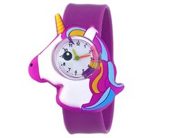 Fako® - Kinderhorloge - Slap On Mini - Eenhoorn - Unicorn - Regenboog - Paars