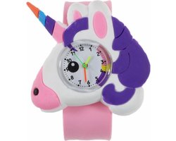 Fako® - Kinderhorloge - Slap On Mini - Eenhoorn - Unicorn - Regenboog - Roze