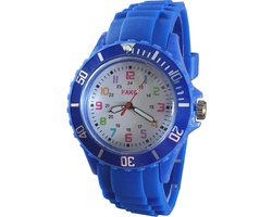 Fako® - Kinderhorloge XL - Siliconen - Ø 40mm - Regenboog - Donkerblauw