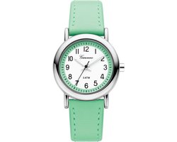 Garonne kinderhorloge 27 mm metaal-leder zilverkleurig-mintgroen KV31Q467