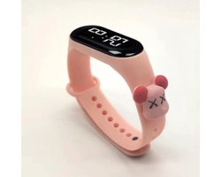 Hidzo Kinderhorloge - Digitaal - Varken - Licht Roze - Siliconen