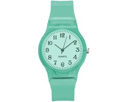 Hidzo Kinderhorloge - Transparant - Analoog - Groen - Kunststof