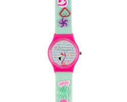 Horloge Analoog Flamingo met stickers