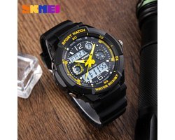 Kinderhorloge – Analoog Digitaal – Chronograaf – Shockproof – Yellow - Giftbox