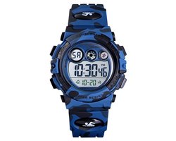 Kinderhorloge – Chronograaf – Waterdicht – Sports Watch Kids – Camouflage Blauw