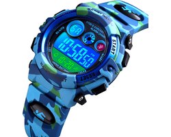 Kinderhorloge – Chronograaf – Waterdicht – Sports Watch Kids – Camouflage Blue