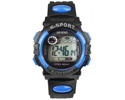 Kinderhorloge jongen digitaal - Blauw - Zwart - SEVEND®