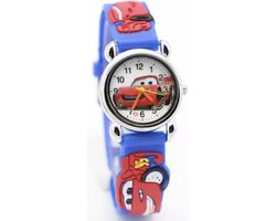 Kinderhorloge met Cars afbeelding met blauw siliconen bandje