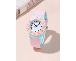 Kinderhorloge met siliconen bandje roze blauw