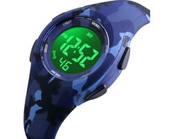 Kinderhorloge – Stopwatch – Waterdicht – Army Blue - Giftbox