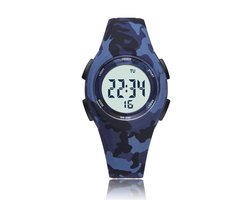 Kinderhorloge – Stopwatch – Waterdicht – Backlight – Camouflage Blauw