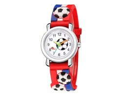 Kinderuurwerk - Voetbal - rood - Horloge - 3D