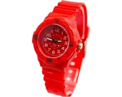 Leuk sportief kinderhorloge 30 mm rood I-deLuxe verpakking