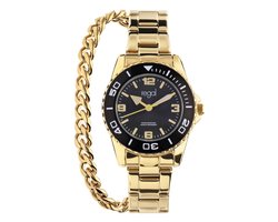 Lucardi Kinder Regal cadeauset met gratis goudkleurige armband - Horloge - Alloy - Goudkleurig - 32 mm