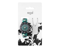 Lucardi Kinder Regal kinder horloge army set - Horloge - Kunststof - Groen - 30 mm