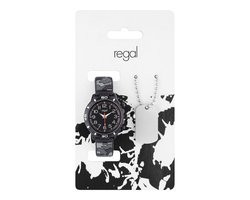 Lucardi Kinder Regal kinder horloge army set - Horloge - Kunststof - Zwart - 30 mm