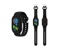 Premium Siliconen Armband met Dinosaurus dino geschikt voor Samsung Smarttag 2 voor Kinderen zwart | smarttag 2 sleutelhanger Hoesje Kind | Polsband GPS Horloge Kind | Tracker Houder Armband | Trackers Band | Peuter | polsband Armband | Polsband GPS