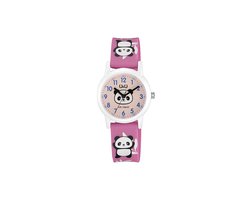 Q&Q V23A-006VY - Horloge - Sport - Analoog - Kinderen - Unisex - Plastic band - Rond - Kunststof - Cijfers - Panda - Roze - Wit - Zwart - 10 ATM