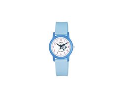 Q&Q V23A-011VY - Horloge - Sport - Analoog - Kinderen - Unisex - Plastic band - Rond - Kunststof - Cijfers - Schildpad - Blauw - LichtBlauw - Wit - 10 ATM