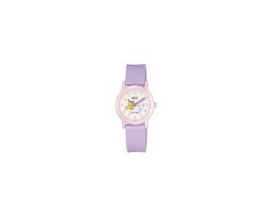 Q&Q V23A-012VY - Horloge - Sport - Analoog - Kinderen - Unisex - Plastic band - Rond - Kunststof - Cijfers - Kat - Roze - Paars - Wit - 10 ATM