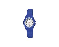 Q&Q V26A-008VY - Horloge - Sport - Analoog - Kinderen - Unisex - Plastic band - Rond - Kunststof - Cijfers - Blauw - Wit - 10 ATM