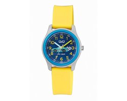 Q&Q VS59J007Y - Horloge - Sport - Analoog - Kinderen - Unisex - Plastic band - Rond - Kunststof - Cijfers - Race - Blauw - Geel - 10 ATM