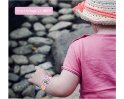 QUARTZ KIDS - Stoere Kind Horloge - Vlinder Multicolour - Licht Roze - Quartz - Analoog - Gummi Silicoon polsband - Kinderen 4-8 yr - Casual - Thema Natuur