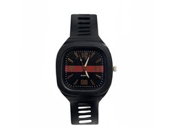 Siliconen Horloge - Zwart | Vierkant | Ø 47 mm | Fashion Favorite