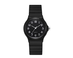 Simple Kinderhorloge Zwart / Zwart | Ø 34 mm | Kunststof/Plastic | Fashion Favorite