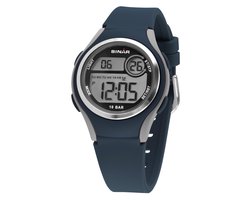 Sinar Kinderhorloge - Jongen - Digitaal - 10 bar - Jeugd - Donker Blauw / Grijs - XE-64-2