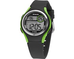 Sinar Kinderhorloge - Jongen - Digitaal - 10 bar - Jeugd - Zwart / Groen - XE-64-3