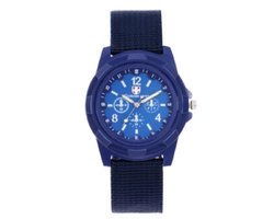 Stoer jongens-/herenhorloge quartz blauw I-deLuxe verpakking