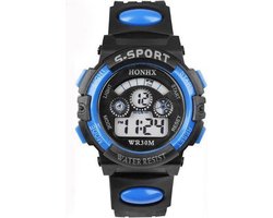 Stoer multifunctioneel jongenshorloge blauw 37 mm I-deLuxe verpakking