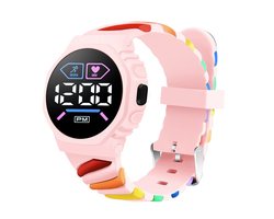 Swirl Digital Horloge - Lichtroze | Ø 37 mm | Siliconen | Fashion Favorite