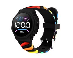 Swirl Digital Horloge - Zwart | Ø 37 mm | Siliconen | Fashion Favorite