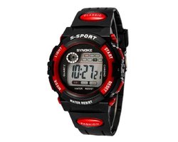 Synoke - Sporthorloge - 45 mm - Rubber - Zwart/Rood