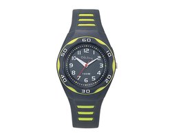 Tekday-Analoog-Sterk kinderhorloge-Waterdicht-Grijs/Groen-Achtergrond verlichting-Silicone band-Fijn draagcomfort