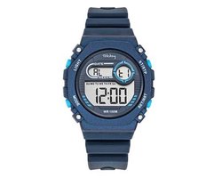 Tekday-Horloge-Digitaal-Tiener-38MM-Alarm-Timer-Stopwatch-10ATM waterdicht-Silicone band-Blauw