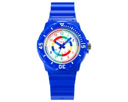 West Watches Educatief ik leer klok kijken kinderhorloge model Moon - Ø 33 mm – blauw