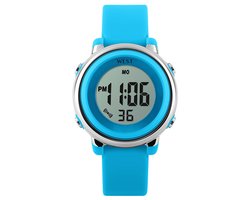 West Watches model Star Kinderhorloge LED meisjes digitaal – Ø 33 mm - Licht blauw