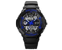 West Watches Model Storm Kinderhorloge Jongen Analoog Digitaal – Sport - Chronograaf – Shockproof - Ø 42 mm - Blauw