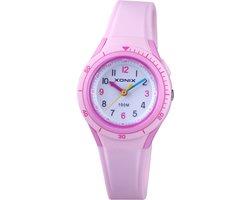 Xonix ABO-001 - Horloge - Analoog - Kinderen - Unisex - Siliconen band - ABS - Cijfers - Waterdicht - Roze - 10 ATM