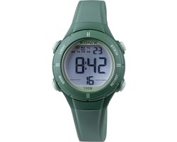 Xonix BAI-A04 - Horloge - Digitaal - Kinderen - Unisex - Siliconen band - ABS - Cijfers - Achtergrondverlichting - Alarm - Start-Stop - Tweede tijdzone - Datumaanduiding - Waterdicht - 10 ATM - Groen