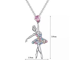 Akyol - ballerina ketting-collier- ketting met hanger - ballet ketting - ballet- ballerina ketting - danseres -valentijn cadeau voor haar -ketting voor vriendin cadeau voor haar- – 1 ketting – hanger – zilveren ketting