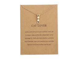 Akyol - ketting - kat lover - kat - ketting met kat - katten - poes - bff - vriendschaps ketting - cadeau voor vriendin - ketting - meisje - kind - cadeau voor haar - dierenpoot hanger