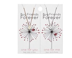 Akyol - Vriendschapsketting - Bug friends forever - lieveheersbeestje vriendschaps ketting - ketting voor twee - vriendinnen ketting - Lieveheersbeestje ketting - Goudkleur en zilverkleur - Voor 2 vriendinnen - BFF - One for you / one for me