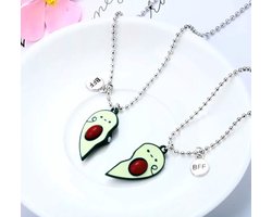 Akyol - vriendschapsketting - vriendschaps ketting - avocado ketting - avocado - kettin met avocado - vriendinnen ketting - bff - ketting voor 2 -meisjes ketting - cadeau voor vriendin - best friends -cadeau - bff ketting