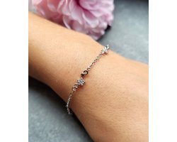 Armband Meisje- LiLaLove Armbandje Zilver- Sterretje Ster Armband- RVS Stainless Steel- Kind