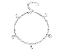 Armband Meisje- Zilver 925 Sterling- Hartjes Bedelarmband- Kind- LiLaLove